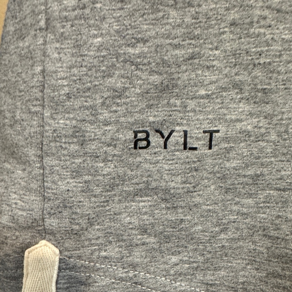 BYLT Basics Heather Gray Hooded Henley with Cream Placket. Size Small - Picture 4 of 9